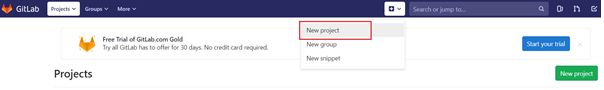 Add New Project in GitLab