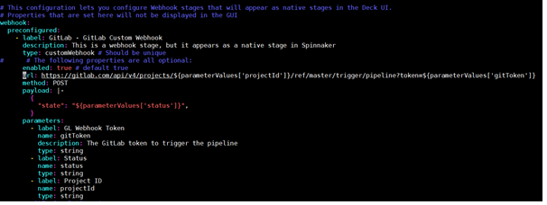 Configure parameters in Spinnaker for Custom Webhook Stages in Spinnaker CI/CD pipelines