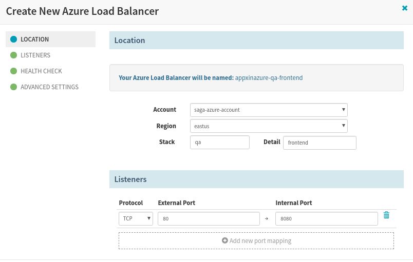 Create LoadBalancer in Spinnaker for the app deployment to Azure