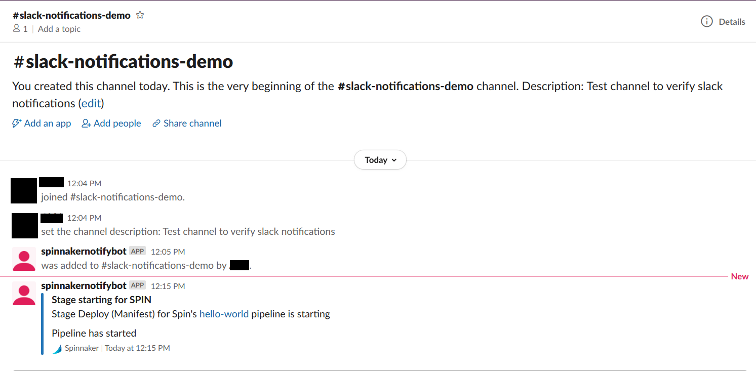 View notification with a link to the pipeline in the slack channel